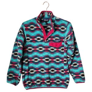 PATAGONIA x VINTAGE rare Wild Desert Print Synchilla fleece‎ snap t size XS